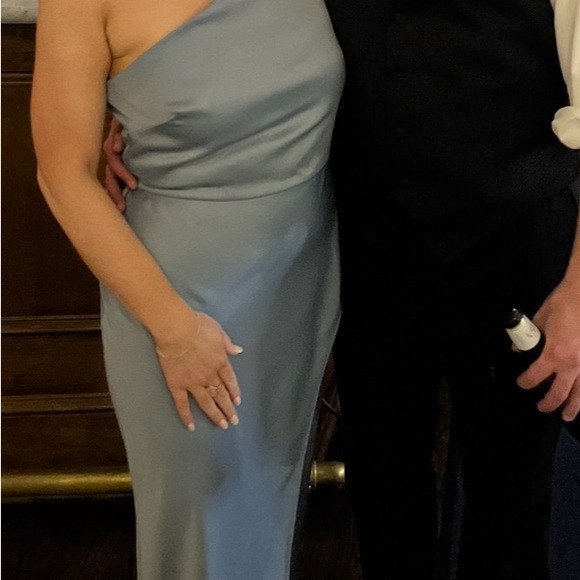 BHLDN Dylan One-Shoulder Satin Side-Slit Gown - Picture 5 of 5